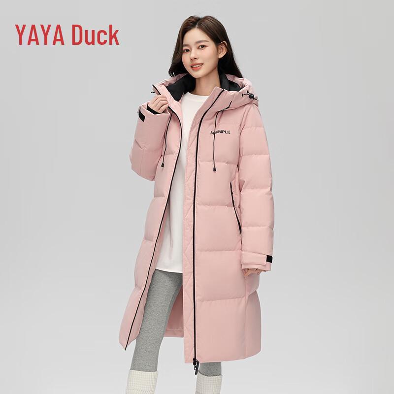 YAYA Women's Long Hooded Duck Down Puffer Coat