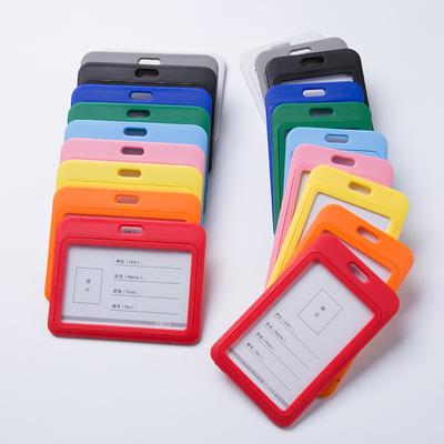 Plastic Double Sided Transparent Employees Work School Credential Badge Office Pass ID Card Holder Accessories Lanyard