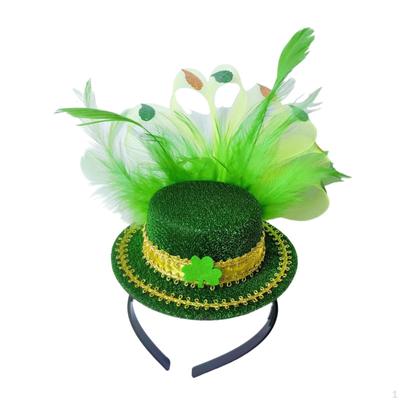 Saint Patrick's Day Headband Feather Hat for Party Celebration Festival