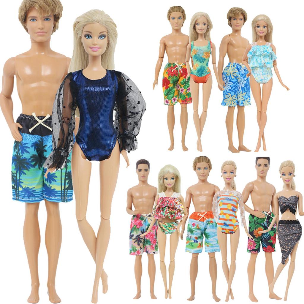 2 Sets Couple Swuimsuits for Ken for 30cm Dolls Doll Accessories Bikini Shorts 1/6 30cm Dolls House Toys(NO DOLLS)