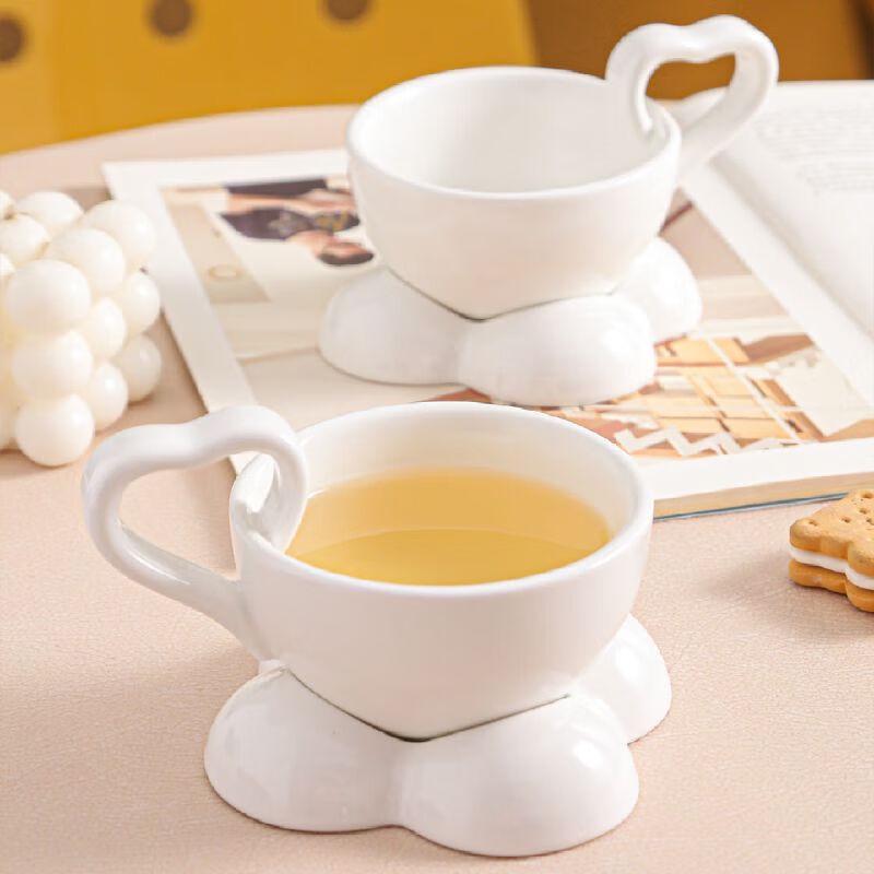 Qianxing Ceramic Cloud Coffee Cup & Saucer Set