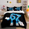 Various Size Funny 67 Element Bedding Set 3Pcs, Soft Microfiber, 1 Duvet Cover + 2 Pillowcases for Gamers Teens, Free Shipping