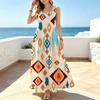 Women's Summer A-Line Maxi Dress,Ethnic Style Loose Sleeveless Flowy Lightweight Breathable,for Daily Casual & Outdoor Vacation Wear,Fashion Versatile