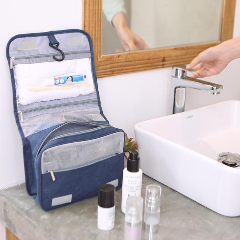 Custom Business Gift Factory Hook Wash Bag Makeup Portable Men's Wash Cosmetic Bag Travel Waterproof Folding Storage Bag