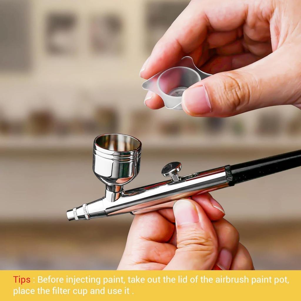 Airbrush Filter Cup, 2Pcs Airbrush Special Paint Filter Cup with 0.3mm Airbrush Spray Gun Needle - for Paint Airbrush Accessories