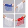 Women Latin Dance Stage Outfit Fringed Sleeves Shiny Rhinestone High Elastic Slim Fit for Dance Performance Competition Party Events