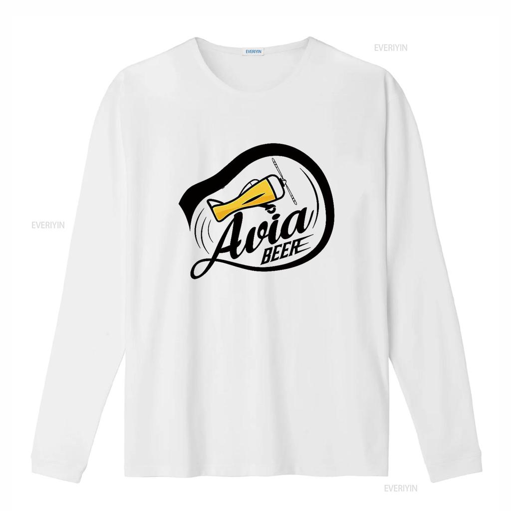 Mens AVIA BEER Vintage T Shirt White vintage Washed Stylish fashion designer clothes Versatile Slightly homme Unisex Soft