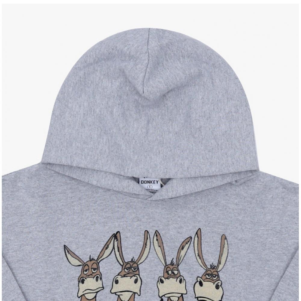 Wild Donkey Unisex Hoodie Heather Grey Fc Basket