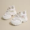 Fashion Breathable Chunky White Sneakers for Women Fashion Laser Thick Bottom Vulcanize Shoes Woman 2025 Lace Up Platform Running Shoes