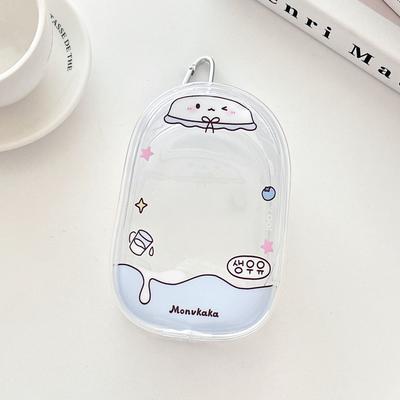 Cute PVC Data Cable Storage Bag Dustproof Transparent Dolls Storage Pouch Decorative Pendant Display Zipper Bag