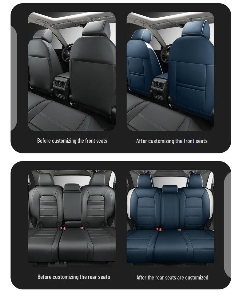 Universal Leather Car Seat Cover: Full Wrap, All-Season, Five-Seat Compatible