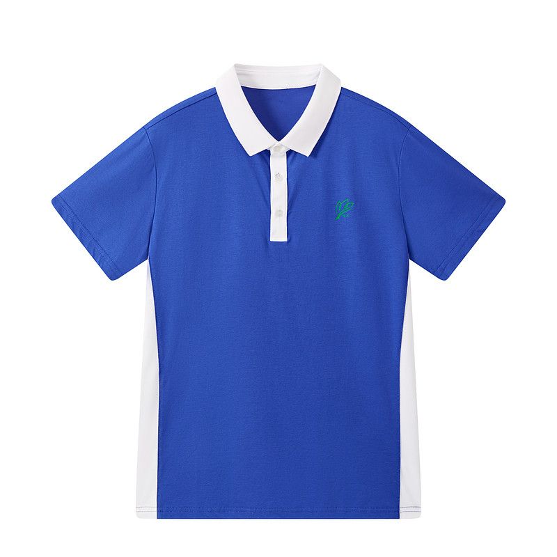 Mqd Shenzhen School Uniforms Unified Middle School Boys Summer Ice Silk Cool Breathable Quick-Dry Short-Sleeve Polo Shirt Light Blue 180cm