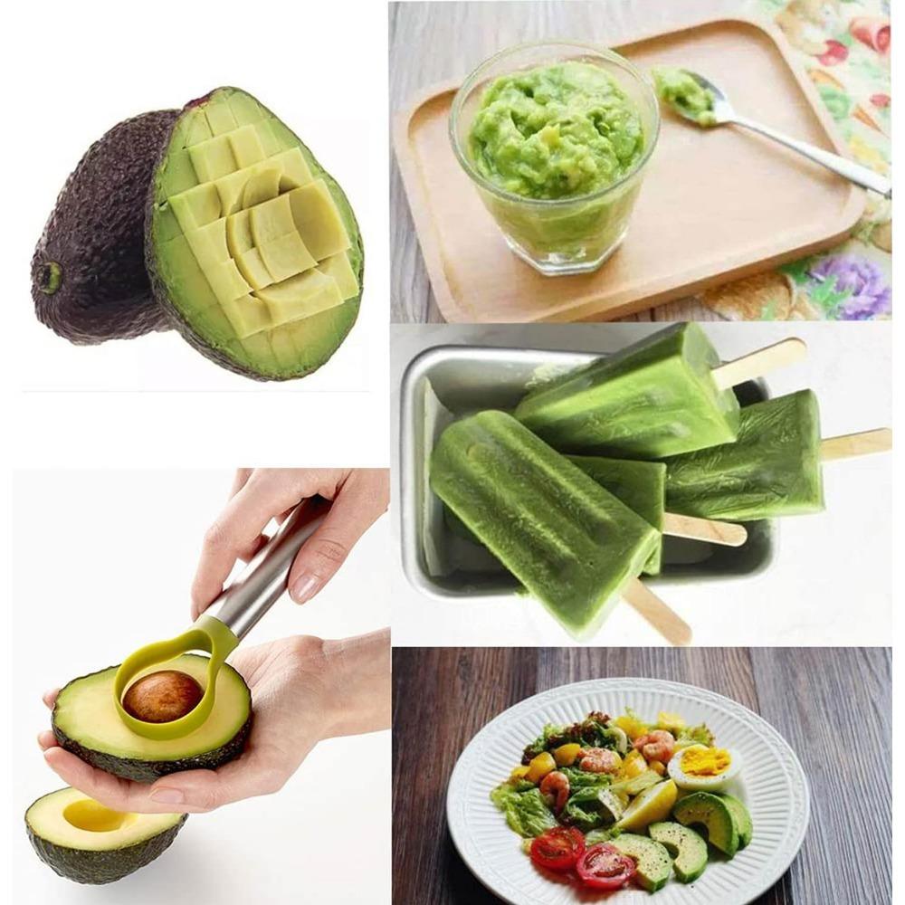 Premium Stainless Steel Avocado Tool Slicer Peeler Corer for Quick Safe Cutting Thin Uniform Slices Gadget Rust Proof No Mess