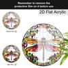 Acrylic Colorful Dragonfly Floral Suncatcher, Stained Glass Effect Window Hanging Ornament for Nature Lover Gifts