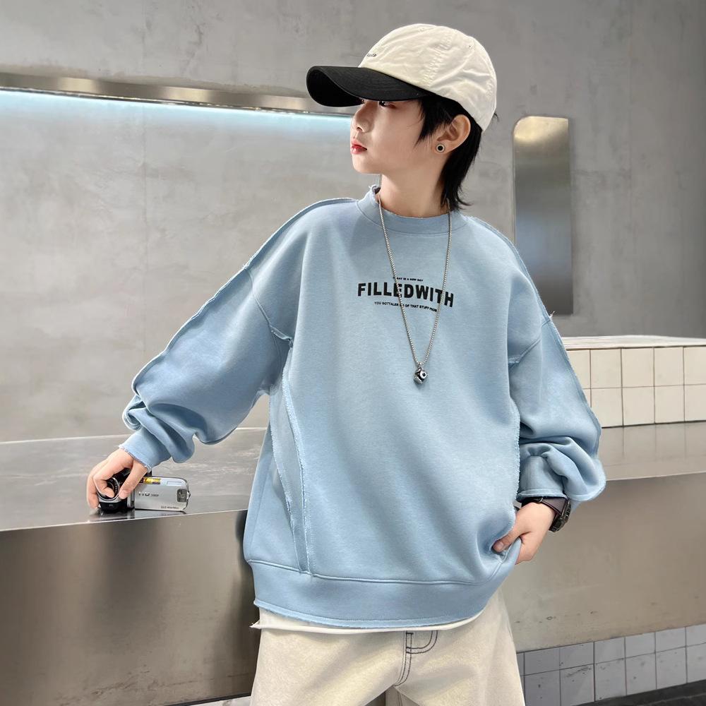 

Boys Handsome Fashion Hoodie 2025 Spring Children s Casual Top 170cm бежевий