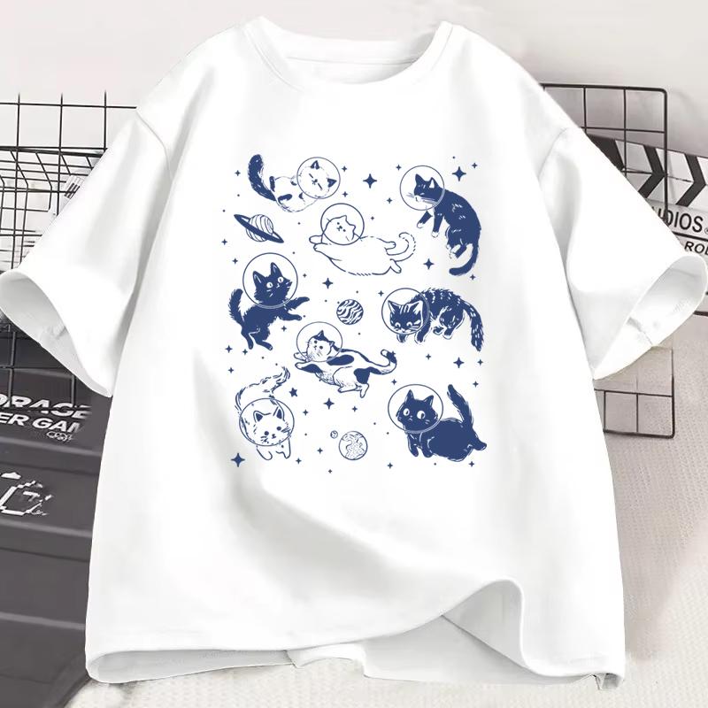 Fun Cat Graphic Tshirts Humor Short Sleeve Tee Shirt for Unisex Unisex Vintage Fishing New Crew Neck Tshirts Funny Kitten Tshirt