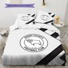 Derby County F.C Muster Bettwäsche Steppdecke Set Heimdekoration Geschenk (1 Bettbezug + 2 Kissenbezüge (ohne Füllung))