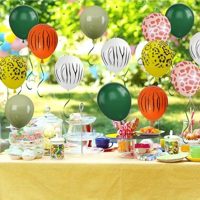12inch Jungle Theme Party Balloons Jungle Safari Animal Print Globos Green Latex Baloon For Baby Shower Kids Birthday Decoration