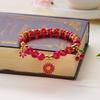 Bohemian Blue Crystal Beaded Bracelet for Women Gold Color Tone Starfish Sunflower Charms Elastic Hand Chain Summer Jewelry Gift