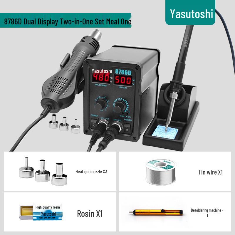 Anli Xin 878D/858D Hot Air & Soldering Station Combo for Lead-Free Mobile & PC Welding