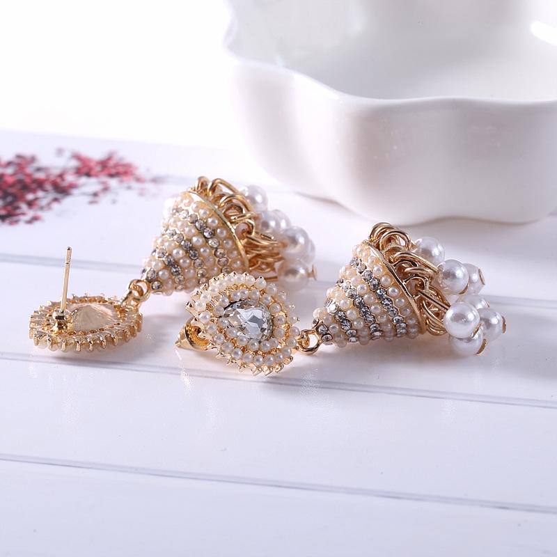 Creative Retro Ethnic Lantern & Teardrop Stud Earrings