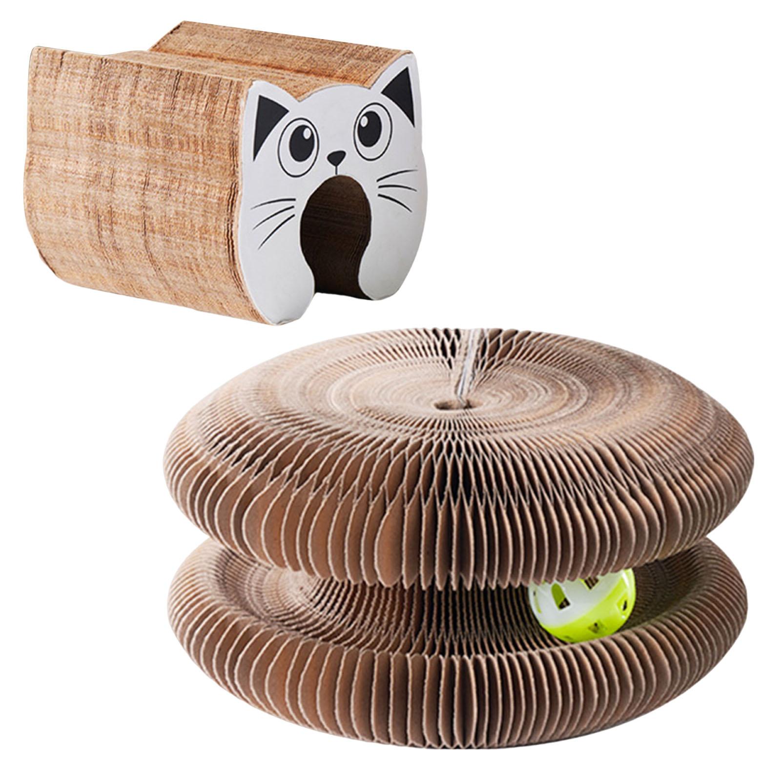 

Magic Organ Cat Scratcher Toy Accordion Cat Scratching Board Cardboard Foldable Interactive Funny Scratcher Pad for Indoor Cats білий
