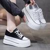 Small inner height-increasing women's shoes 8cm versatile and breathable 2025 summer new high-soled thick-soled ins muffin baseplate shoes