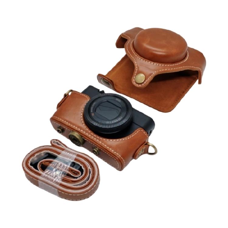 Borsa Retro Resistente all'Acqua in Pelle PU per Fotocamera RX100 con Esterno Antigraffio e Interno Morbido