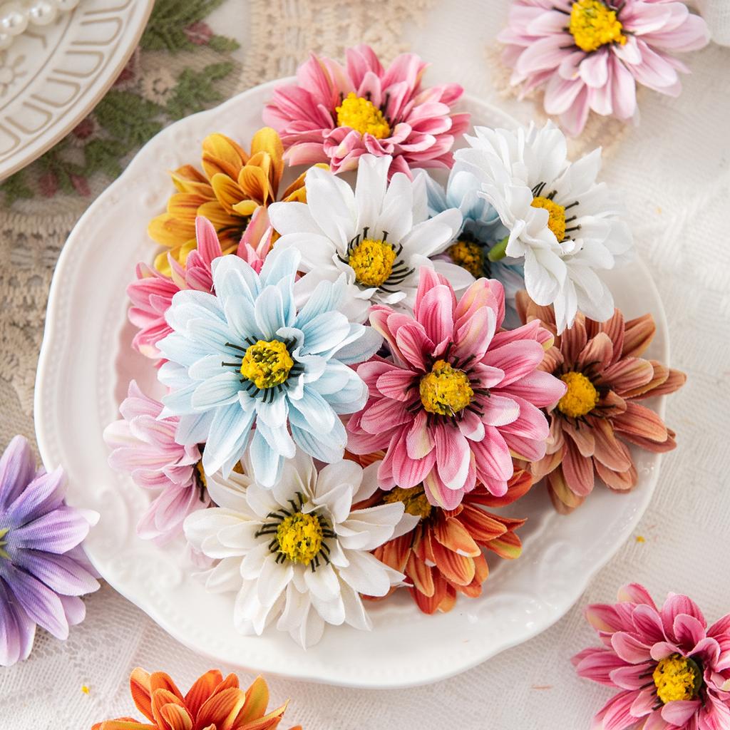 10/20PCS Small Daisy Artificial Flowers Home Room Table Decor Wreaths Wedding Bridal Accessories Clearance Headwear Brooch Gifts