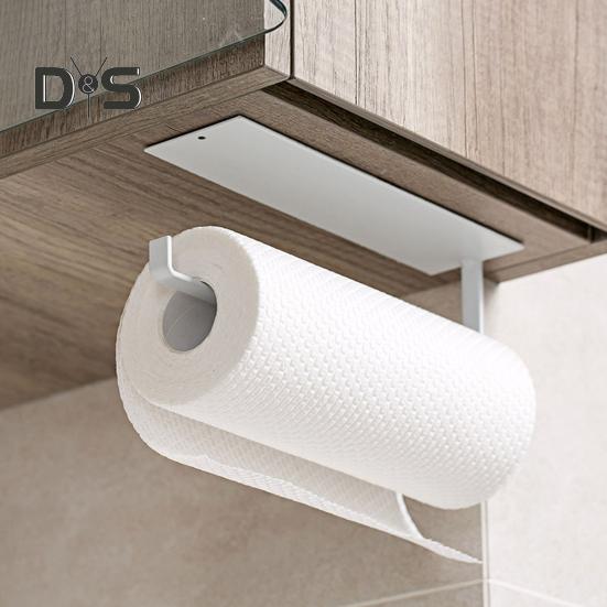 Metal Roll Paper Holder Heavy Duty Self-adhesive Waterproof Bathroom Kitchen Wall Mount Toilet Paper Towel Tissue Dispenser Storage Rack