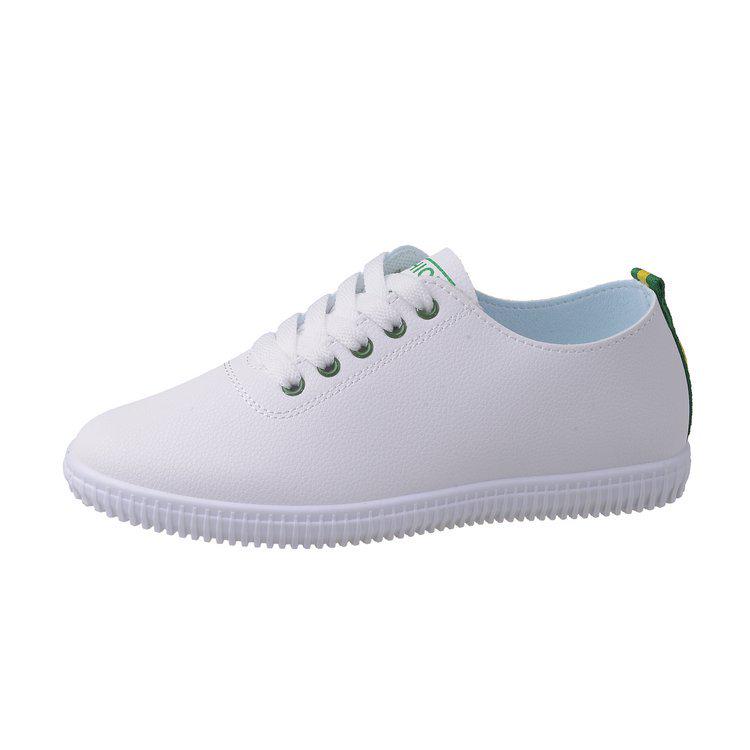 2024 Women's White Soft Leather Casual Sneakers: Spring & Autumn Fashion, Comfortable Soft Sole