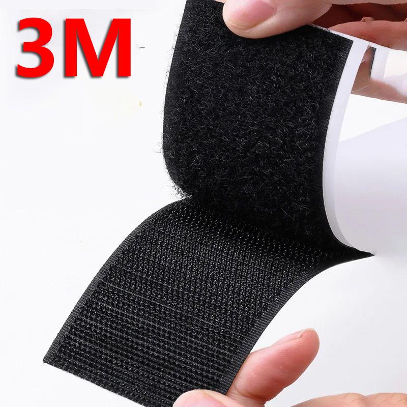 1/3/5M Strong Self-adhesive Hook and Loop Fastener Tape Magic Nylon Sticker with Glue Velcroing Straps for DIY Craft 20-50MM