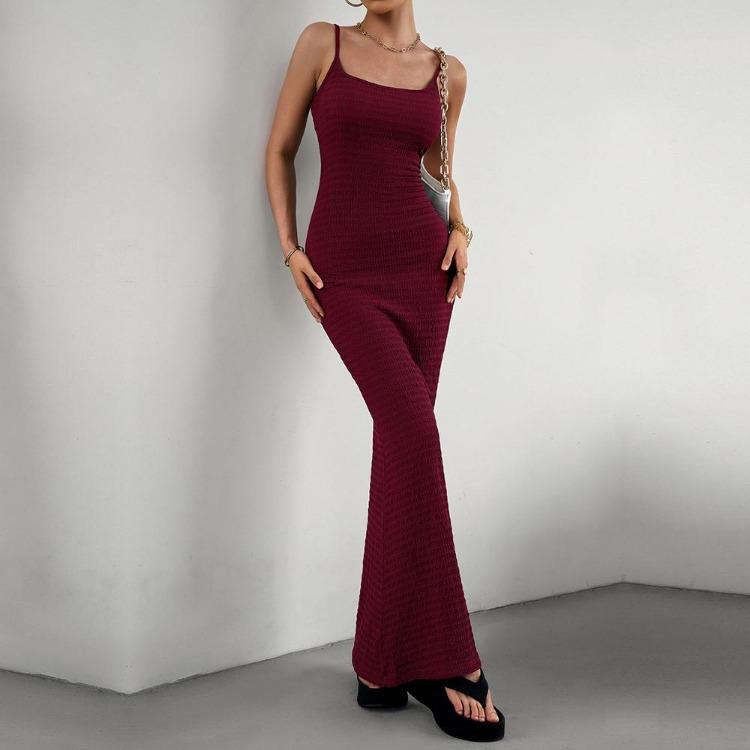 Knitted Dress Halter Neck Solid Color Wrapped Hip Sexy Slim Fit Women's Autumn Winter