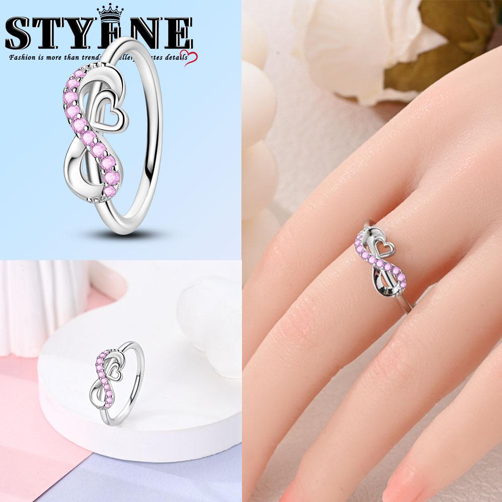 Valentine Day Engagement Ring copper Heart, Red, Pink, White, Blue Ring for Women Holiday Jewellery Gift High Quality