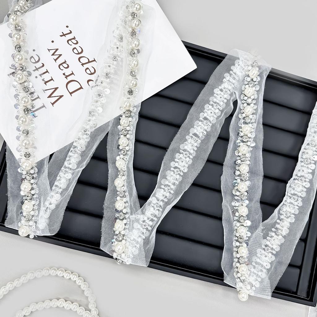 Mesh Bottom Heavy Industry Handmade Rhinestone Pearl Lace Diy Hair Accessories Fashion Clothing Neckline Accessories Barcode