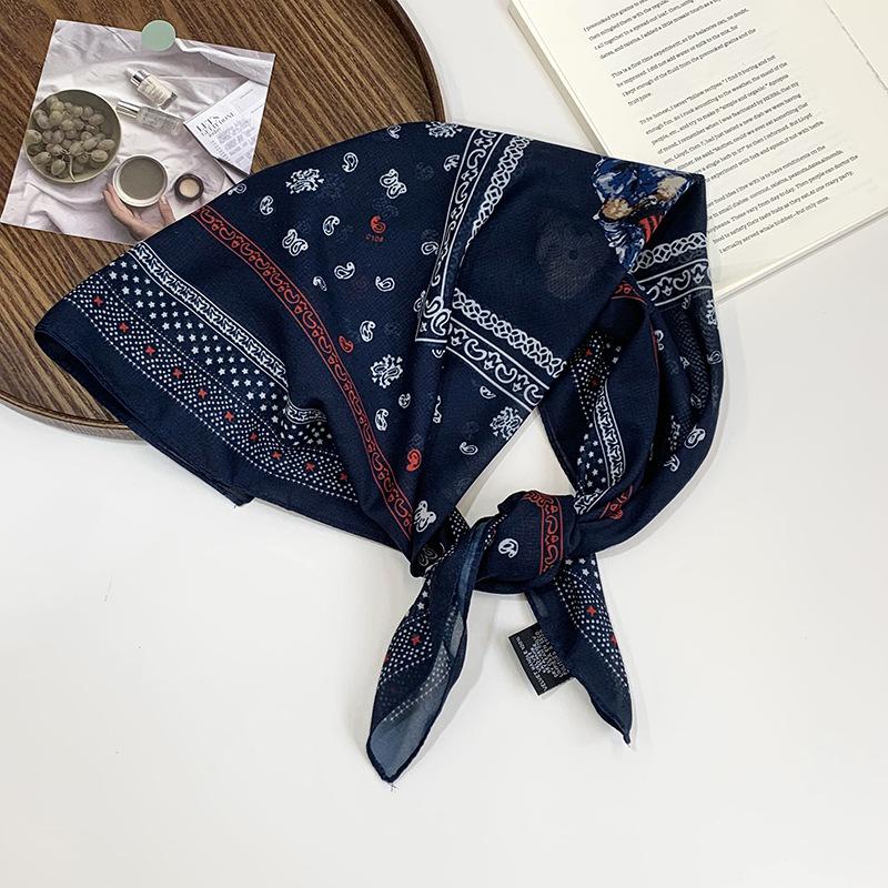 

Женский платок Идиллический литературный и ретро декоративный шарф Шарф Дышащий шелковый платок с узором «кашмирский огурец» Квадратный шарф Премиальная повязка для волос