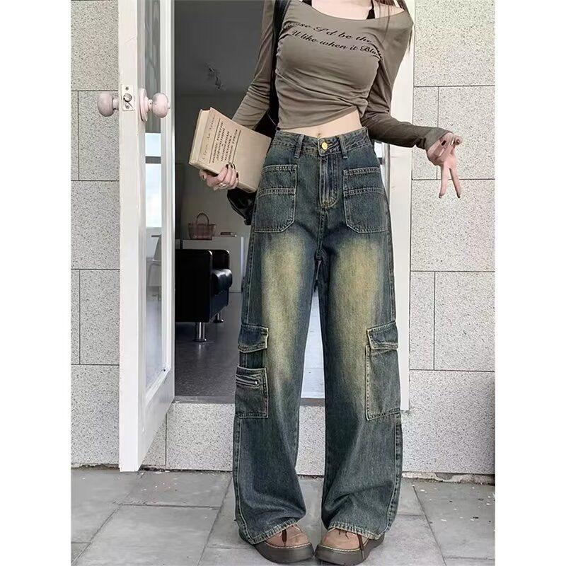 

Women s High Street Retro Wide Leg Workwear Jeans - Plus Size, Spring & Autumn Style XL