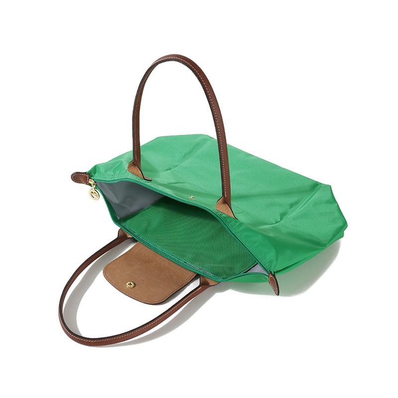 Longchamp Le Pliage Solid Logo Recycled Polyamide Canvas Dumpling Bag Tote Shoulder Bag Medium Women Bags Green 2605089P88