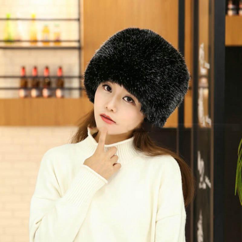 

Осенне-зимняя женская шапка из искусственного меха, наушники, имитирующие лисью шерсть, корейский стиль, уличная шапка, меховая шапка M