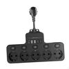 EU 250V AC Outlets Plug Power Strip Professional Multipurpose Travel Adapter Black