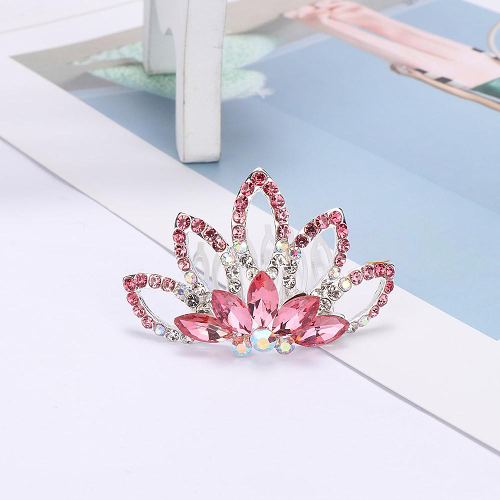Kids Gift Princess Hairclip Hairpin Tiara Crown Hair Comb Crystal Rhinestone Hair Jewelry Flower