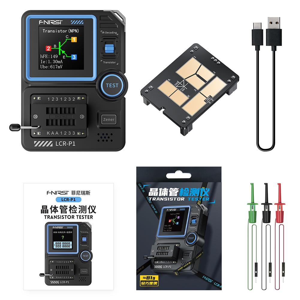 

FNIRSI LCR-P1 Тестер транзисторов Диод Триод Емкость Измеритель Сопротивления LCR ESR Измеритель NPN PNP MOSFET IR Многофункциональный тестер