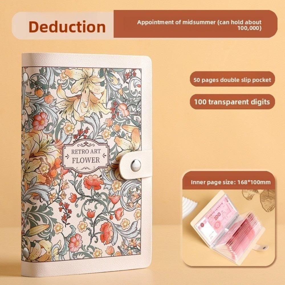 Large Capacity 100 Envelopes Money Saving Challeng PU Waterproof Budget Money Notebook Save Money Savings Challenges Sheets