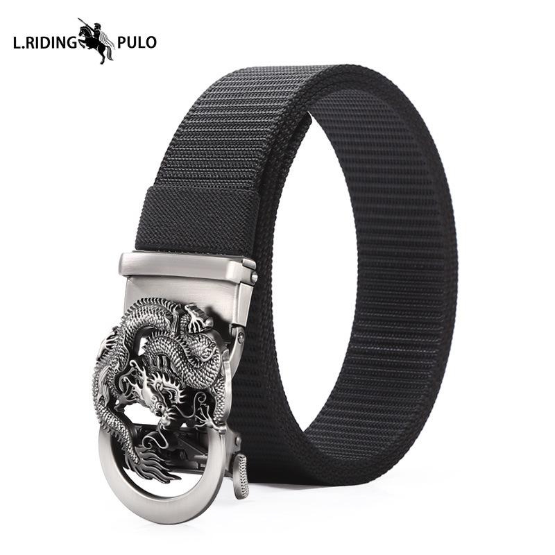 Men's Belt Toothless Alloy Automatic Buckle Men's Belt Imitation Nylon Canvas Youth Versatile Casual Belt