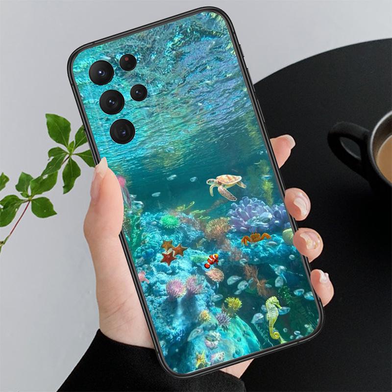 Phone Case For Samsung A17 A55 A16 A56 A35 A15 A53 A54 A33 A34 A25 A05S A52 A52S A07 A26 A06 Sea Summer Dolphin Shark Turtle