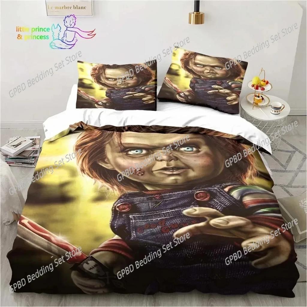 Horror Movie Chucky Bedding Set For Bedroom Soft Modern Bedspreads Comefortable Kids Duvet Cover Quilt Cover And Pillowcase