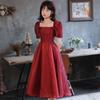Toast Bride 1011 New Red Wedding Dress Small Pregnant Woman Engagement Princess Evening Dress Dress