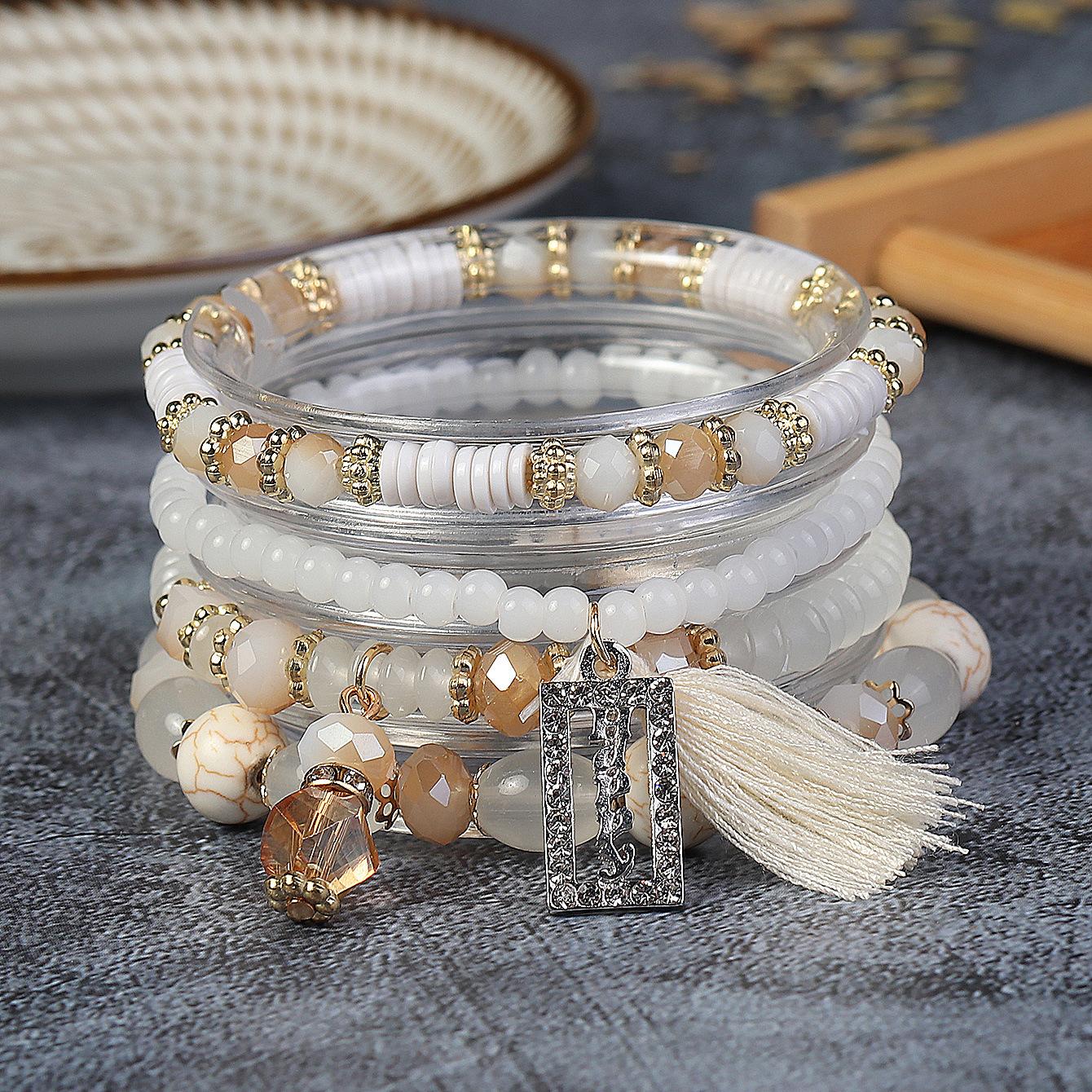 

JYL TS Bracelet Bohemian Square Tassel Summer Design Boosts Vitality White святого патріка синього кольору
