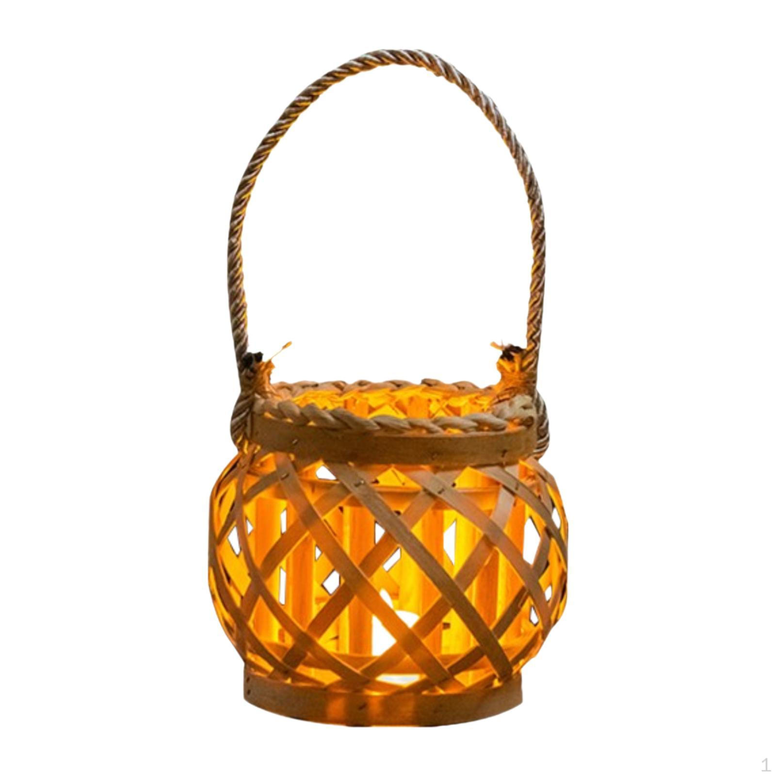 

Hand Woven Lantern Chinese Mid Autumn Festival for Yard wood color