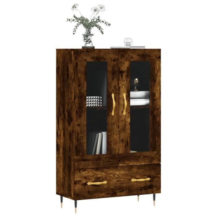 VidaXL Buffet haut chêne fumé 69,5x31x115 cm bois d'ingénierie 828281
